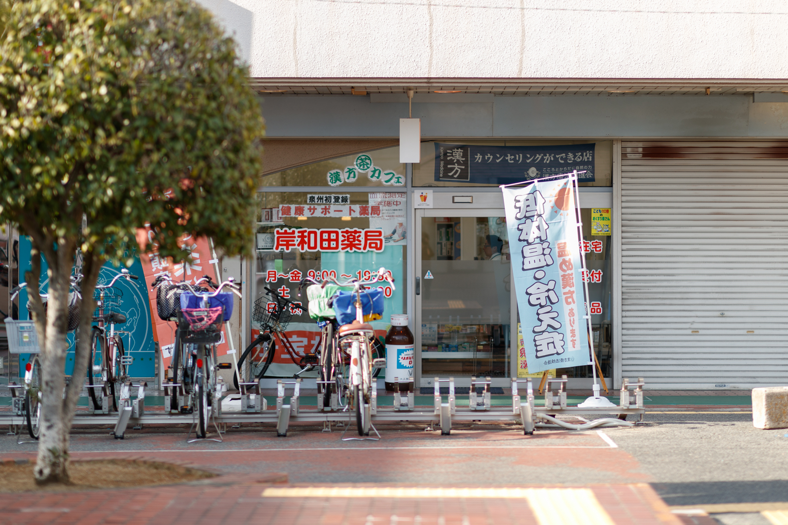 写真：大阪府岸和田市で漢方と処方箋を取り扱う岸和田薬局の店舗看板デザイン写真